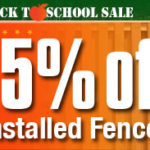 15 percent discount on installed fences