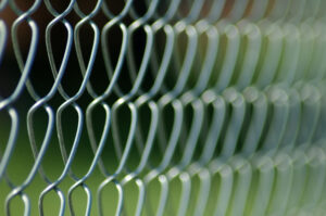 Close-up view of a chain-link fence